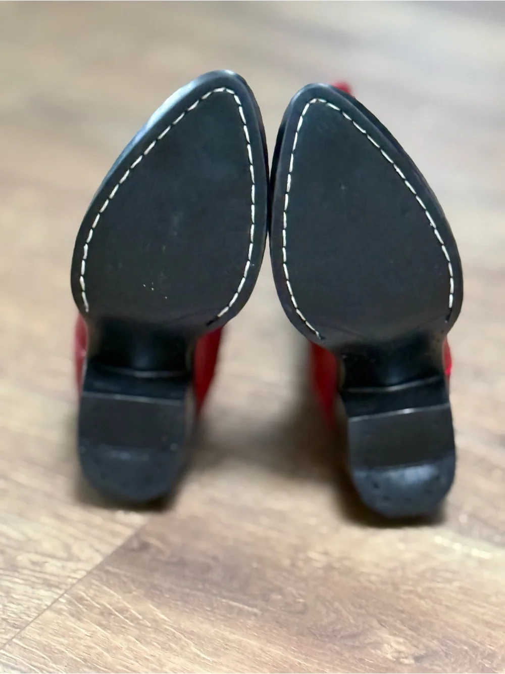 Old West Girls Size 12.5 D Red Leather Western Cowboy Boots J Toe 8116 NWOB